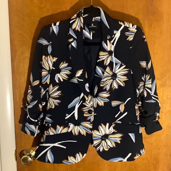 Jules & Leopold EUC navy blue floral blazer Size S - Picture 1 of 4